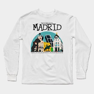 MADRID THE CITY | DESIGNING MADRID | BLACK VERSION Long Sleeve T-Shirt